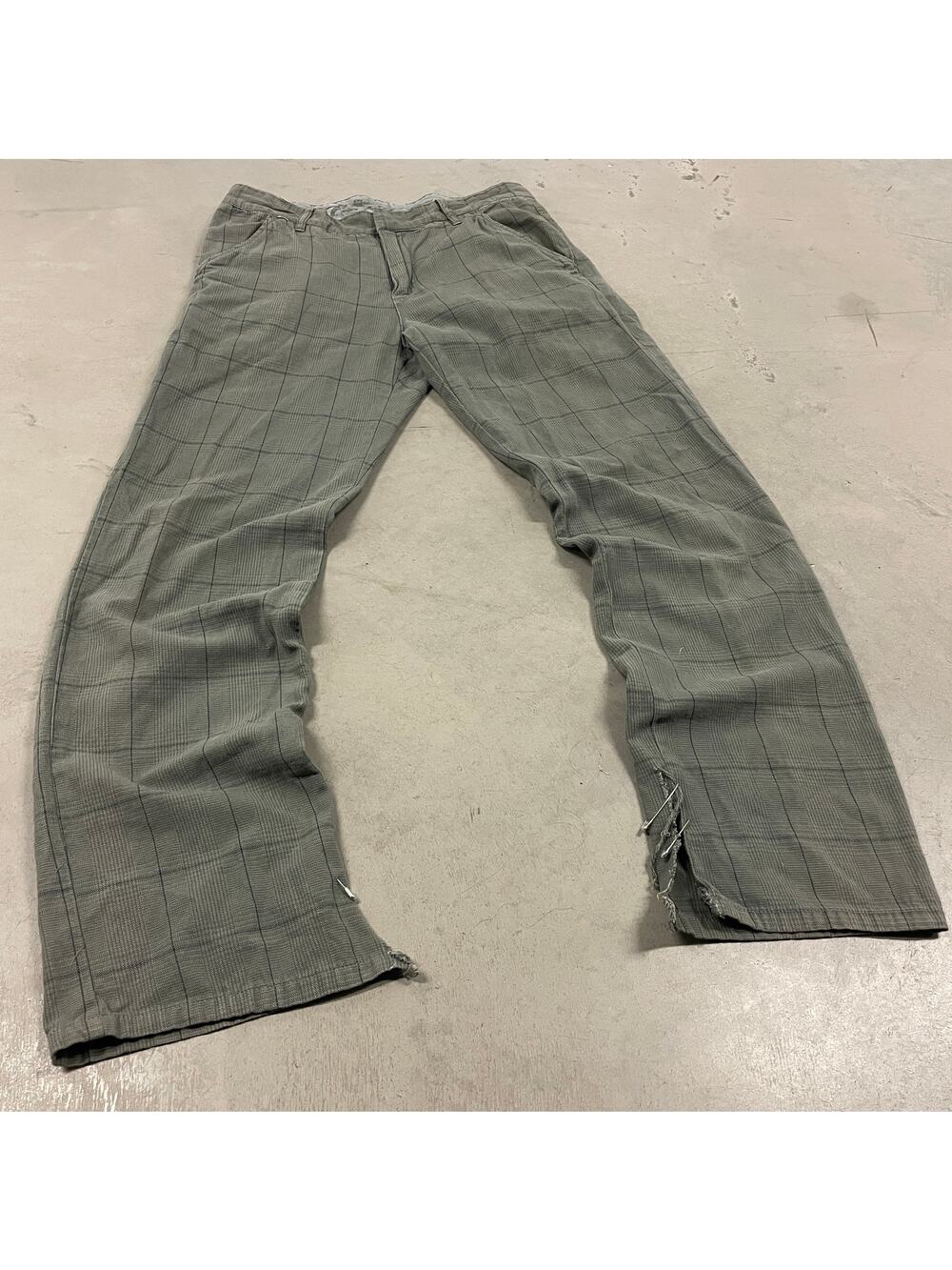 Y2K reworked plaid Oakley flared pants 34x32